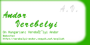 andor verebelyi business card